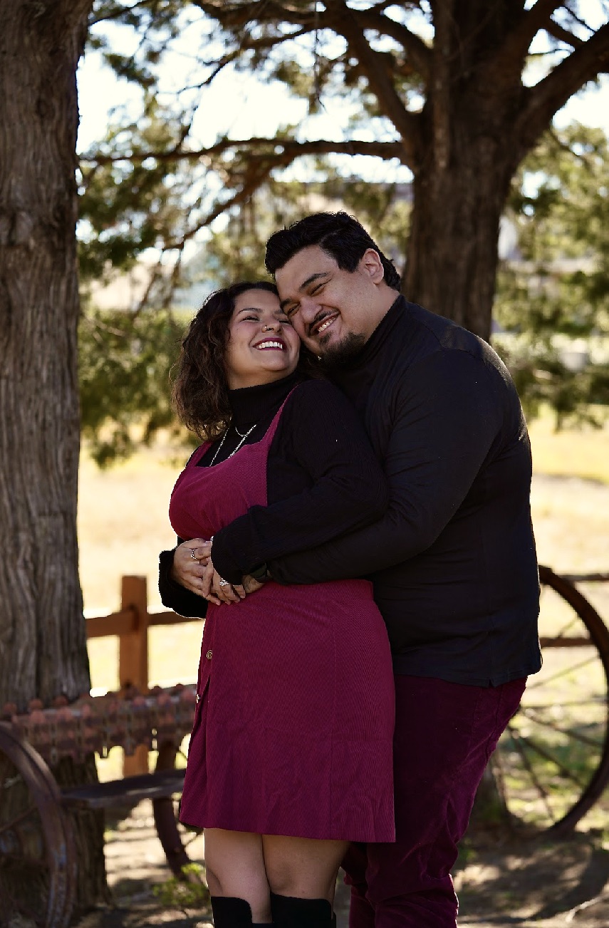 Couple portrait under trees